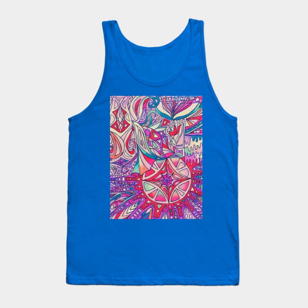 Sky Color Doodle Tank Top by Missing Keys Inc